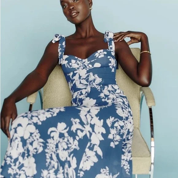 Reformation Nadira Dress Cyanotype 2 - Picture 1 of 8